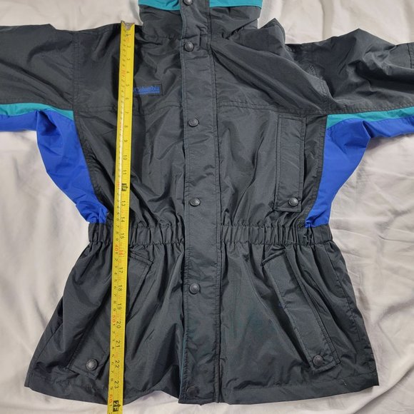 Columbia Long Peak Youth 10/12 Black Blue Winter Jacket Snow Outdoors Warm Hood - Picture 10 of 12